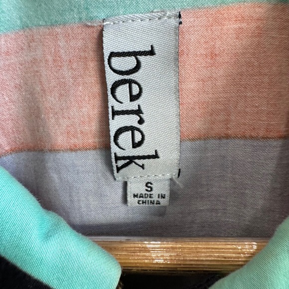 Berek Striped Jacket Small Colorful Art To Wear Cotton Snap Zip Coat Fun - Picture 15 of 15